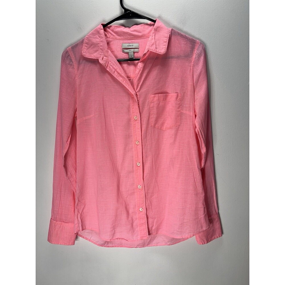 J .Crew  Women’s Boy Shirt Down Button Top  0 XSmall Blouse Pink